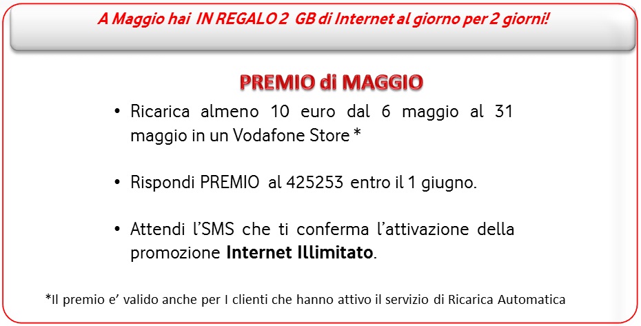 2g omaggio vodafone maggio 2015