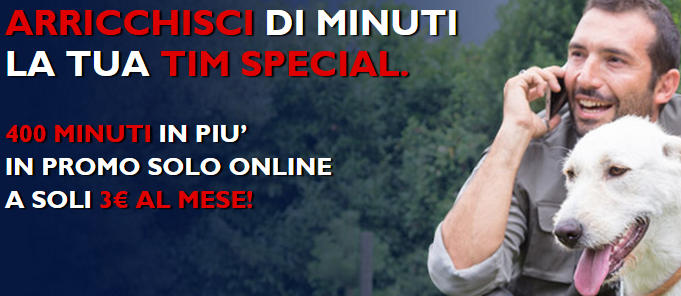 400 minuti extra con TIM a soli 3€ | Solo online