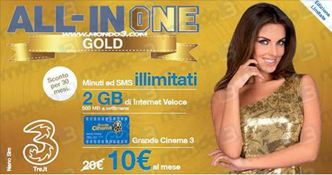 Nuove All In ONE Gold e Silver di H3G in offerta natalizia