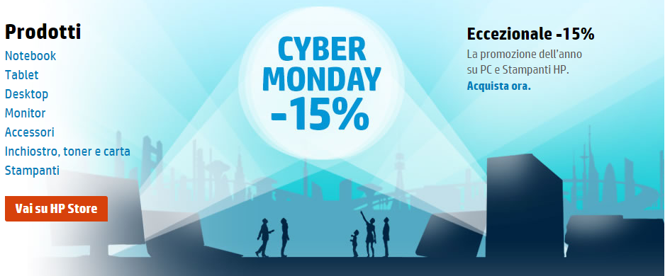 HP sconta del 15% tutto il listino su hp.com