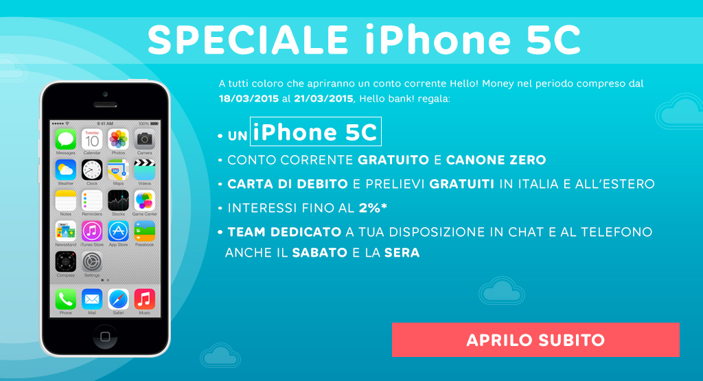 iPhone 5C gratis con Hello Bank