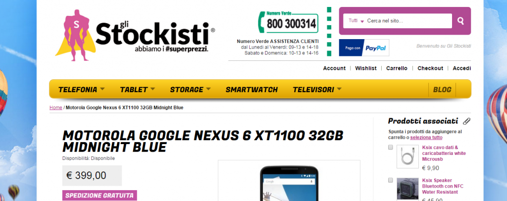 motorola nexus 6 glistockisti