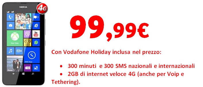 Vodafone Holiday Pack: Lumia 635 a soli 99€