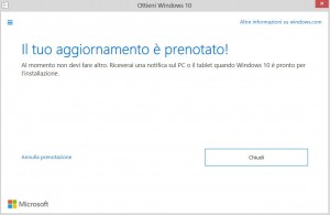 aggiornamento gratuito windows 10 tariffando