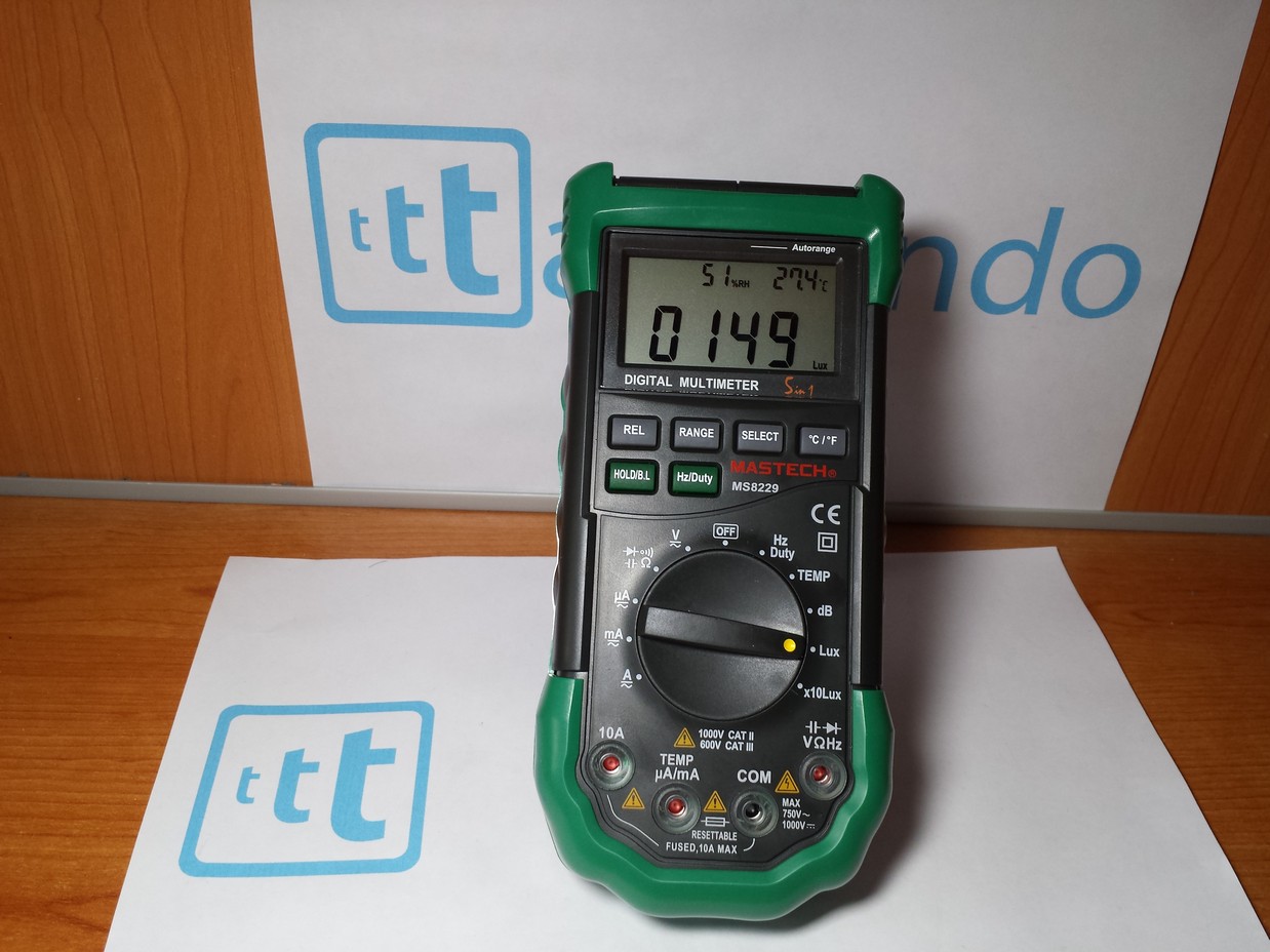 ASTECH S8229 5 in1 Auto Range ultíetro digital Lux nivel de sonido