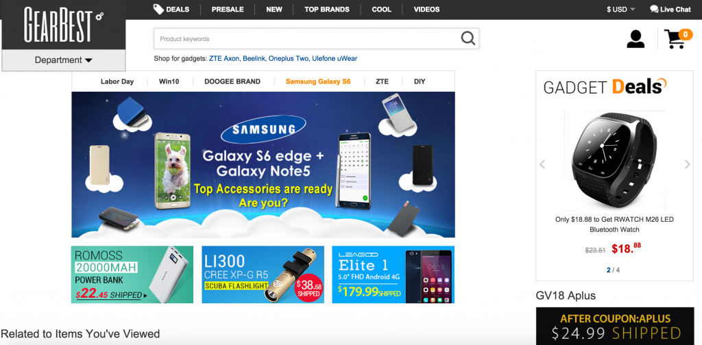 gearbest homepage