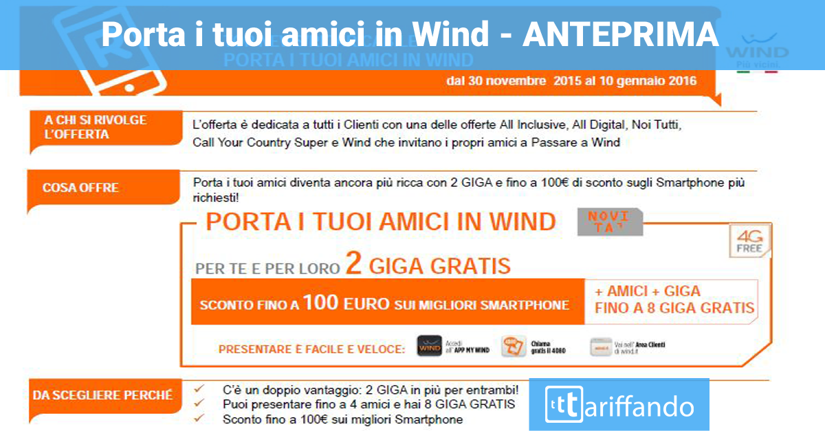 La nuova Porta i tuoi amici in Wind raddoppia!