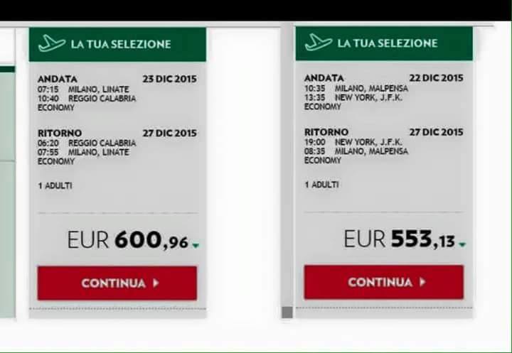 confronto voli alitalia air sud