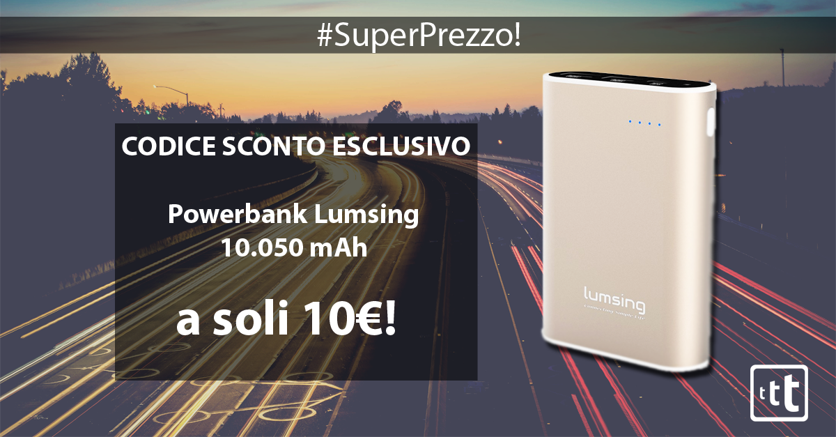 lumsing codice sconto powerbank