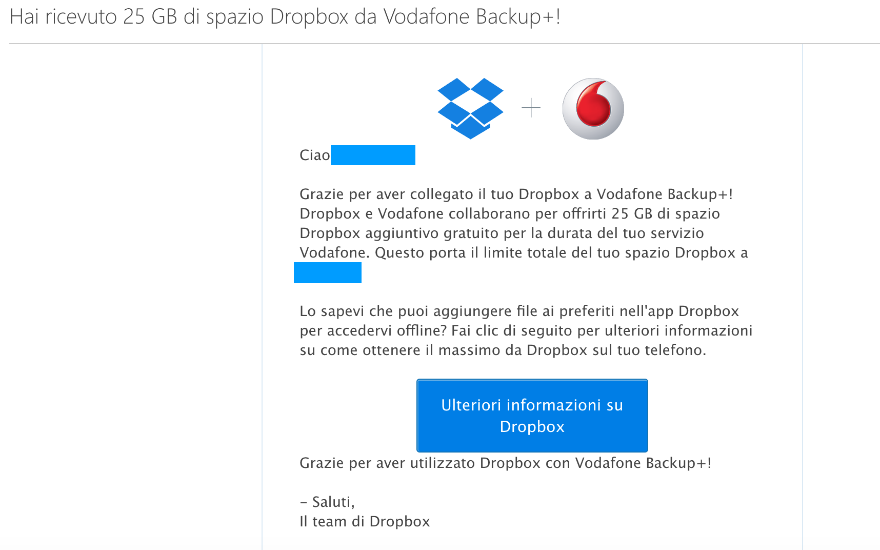 vodafone backup+ dropbox