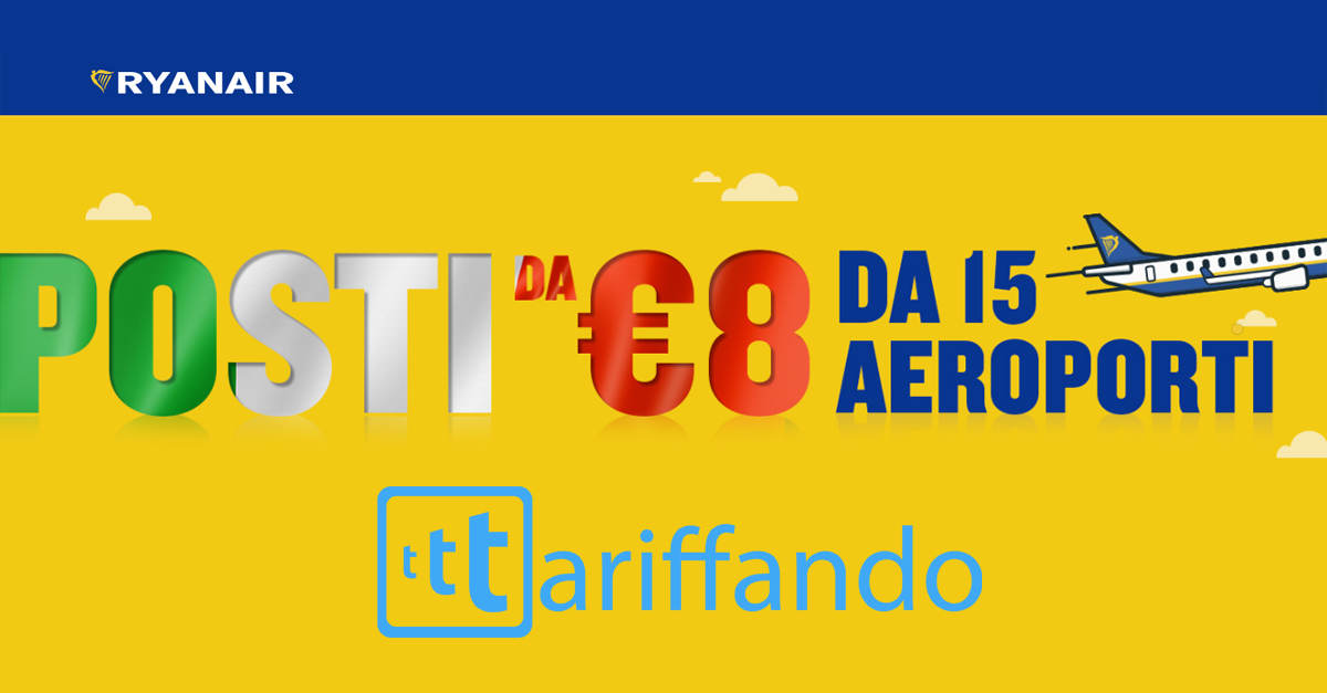 ryanair voli 8 euro