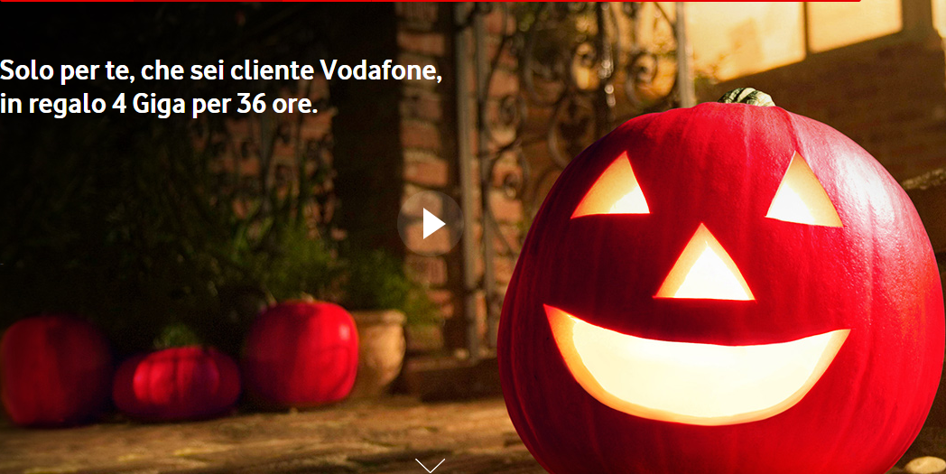 Vodafone in regalo 4GB per 36 ore #Halloween