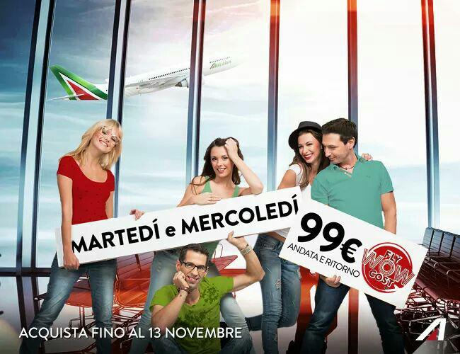 Alitalia: voli in Europa da 99€ a/r tutti i martedì e i mercoledì