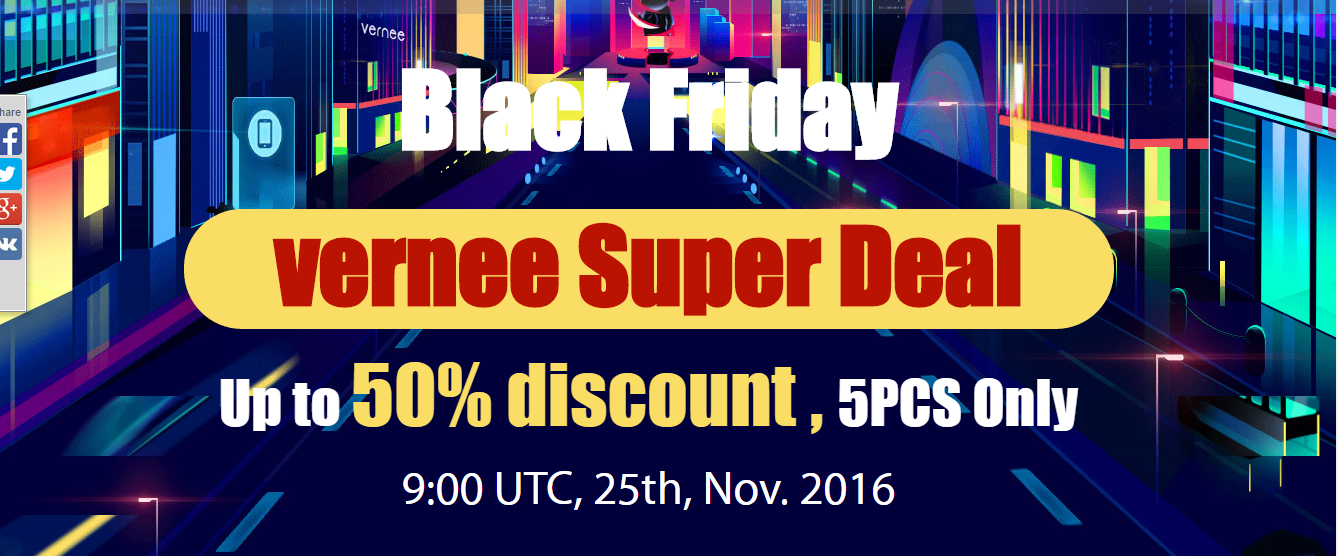 Ecco gli sconti di Vernee per il Black Friday: fino al 50% di sconto