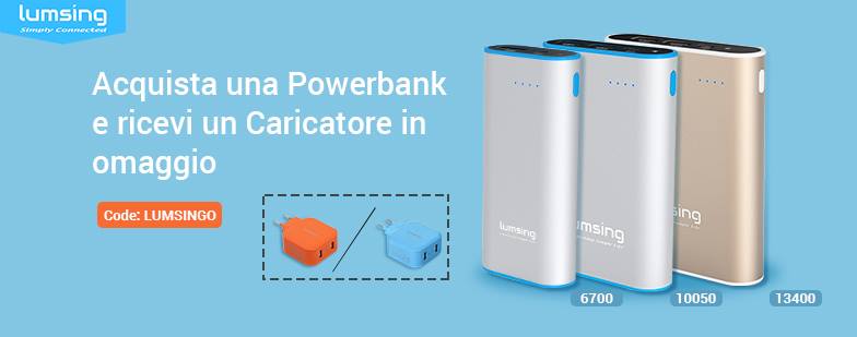 Lumsing vi regala un caricatore multiplo se acquistate una powerbank