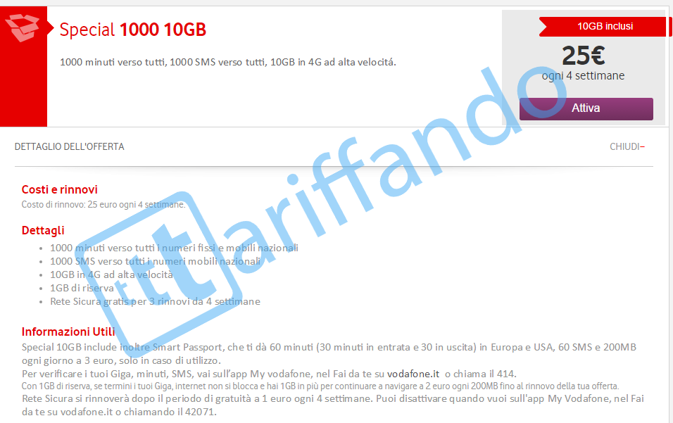 vodafone special 10gb