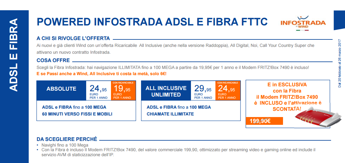 fibra infostrada febbraio 2017