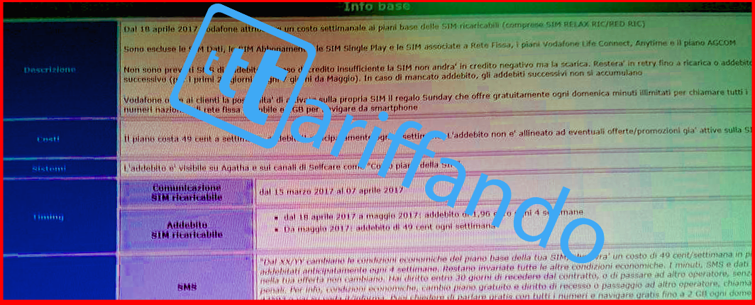 rimodulazione vodafone 49 centesimi piani base