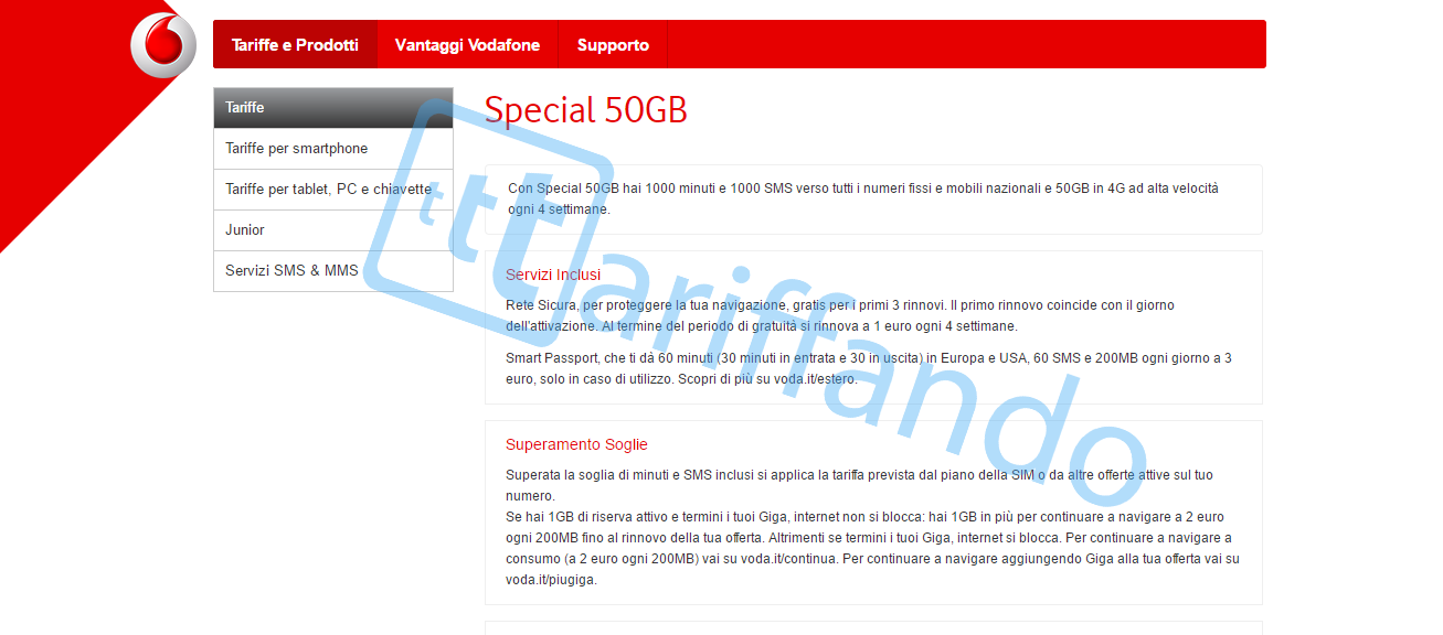 special 50gb vodafone