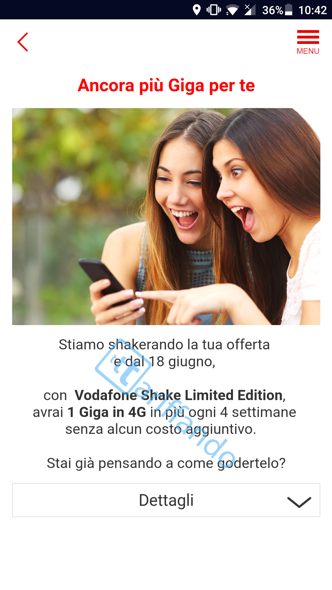 Vodafone Shake Limited Edition giga gratis