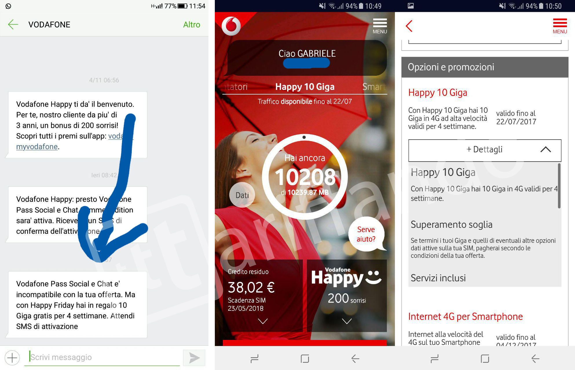 vodafone happy 10 giga