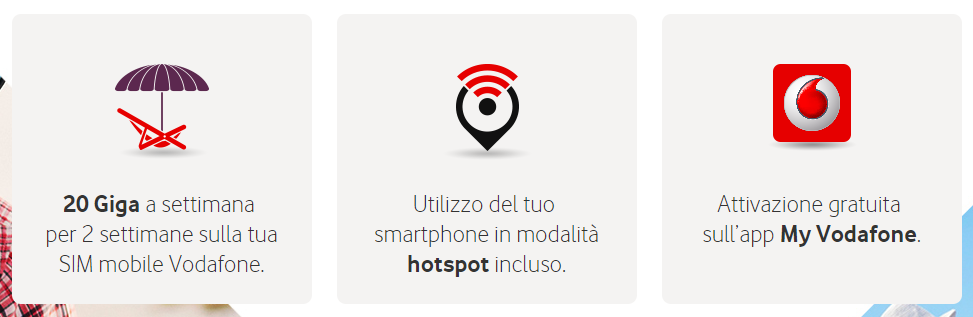 attivazione giga vacanza vodafone