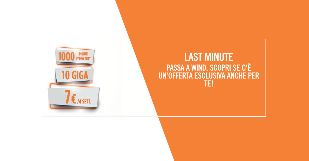 Wind Smart 7 Gold: 1000 minuti e 10GB a 7€