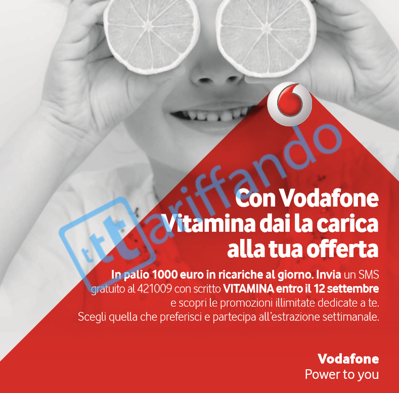 Vodafone Vitamina: nuove offerte per i clienti a partire da 1€ fino al 12 settembre