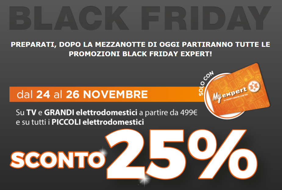 Black Friday Expert: 25% di sconto su alcuni prodotti