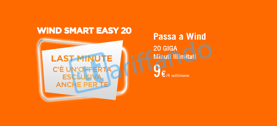 Wind lancia Smart 9 Easy 20: minuti illimitati e 20GB a 9€