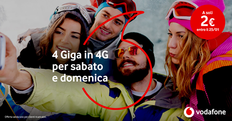 Vodafone Giga Weekend: 4GB in 4G per sabato e domenica