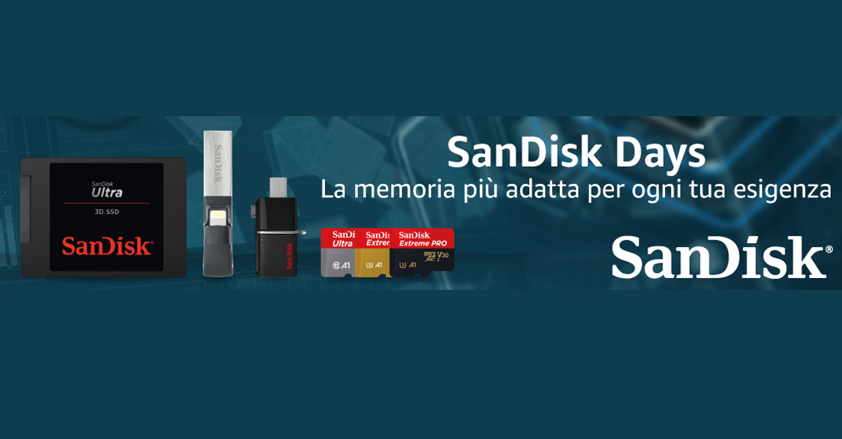 Amazon SanDisk Days: offerte e promozioni per tutta la settimana