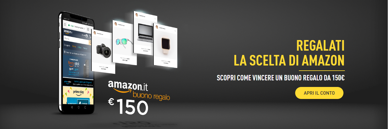 CheBanca! regala 150€ di buono Amazon