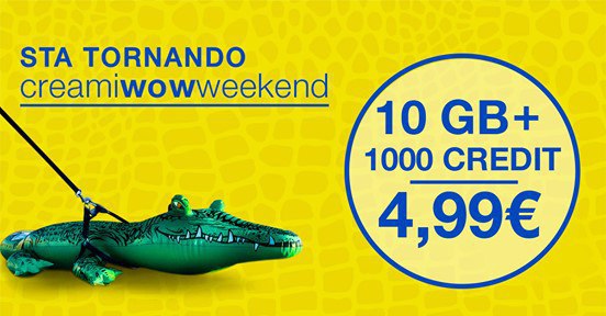 Poste Mobile ripropone Creami WOW: 10GB e 1000 credit a 4,99€