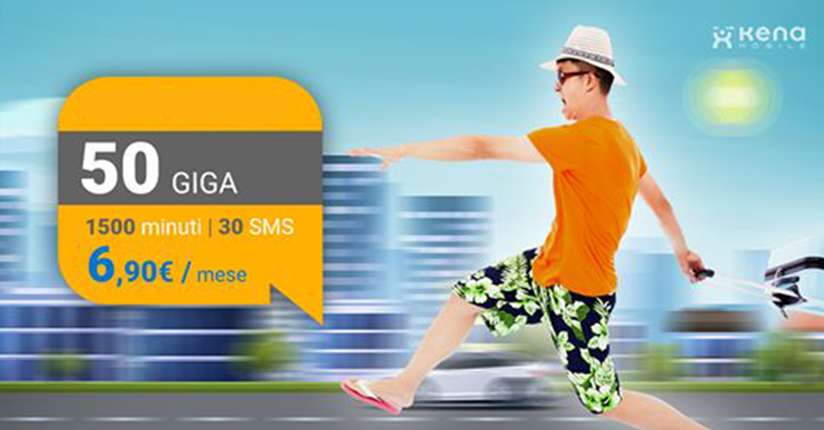 Kena 6,90: 1500 minuti, 30 SMS e ben 50GB a 6,90€ al mese