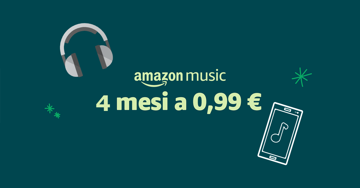 Amazon Music 3 mesi gratis o 4 mesi a 0,99€ – BOMBA Prime Day 2020