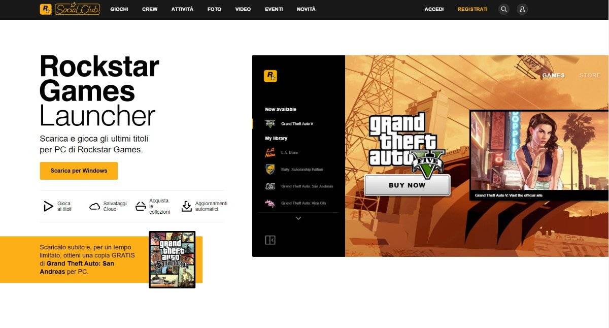 GTA: San Andreas gratuito con il Rockstar Games Launcher