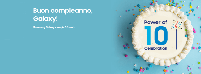 Samsung festeggia i 10 anni: 50% di sconto sui prodotti Galaxy