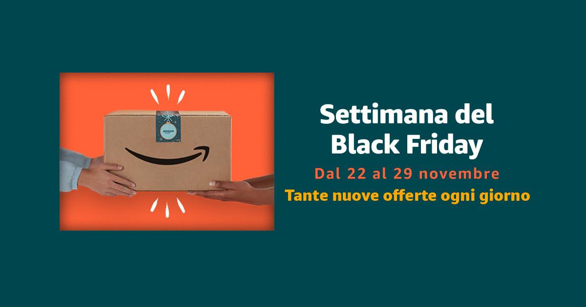Amazon, dal 22 al 29 c’è la Black Friday Week: tutti i dettagli