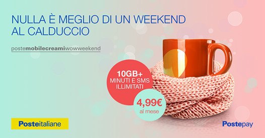 PosteMobile: CREAMI WOW Weekend disponibile anche questa settimana