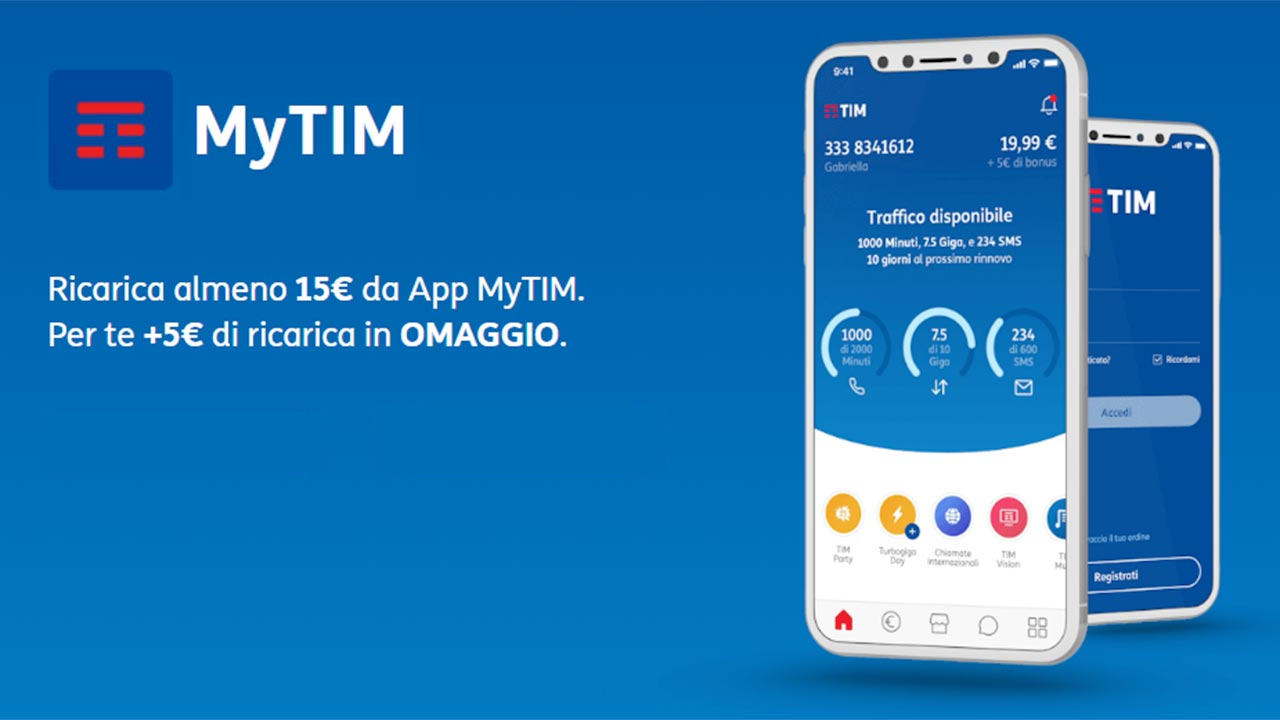 Ricarica My Tim: torna il bonus di 5€ su una ricarica minima di 15€