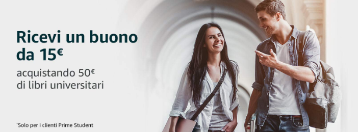 Amazon Prime Student: acquista libri universitari e ricevi un buono da 15€