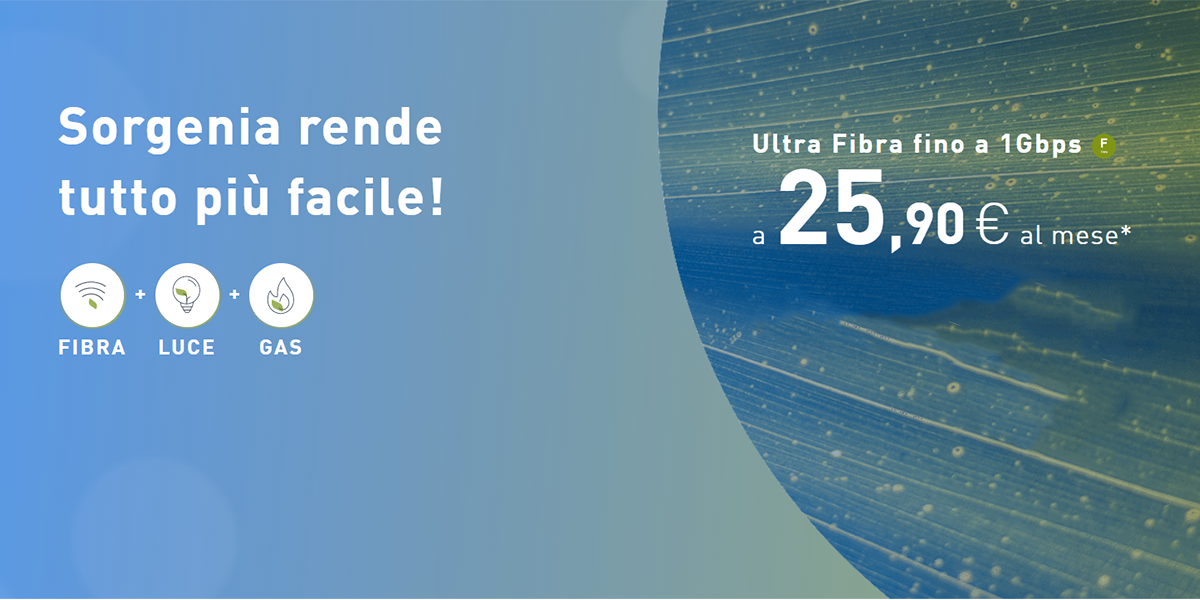 Sorgenia: Fibra a 25,90€ – 3 mesi gratis, Buono Amazon e zero vincoli