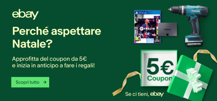 eBay: nuovo coupon da 5€ a Novembre 2020