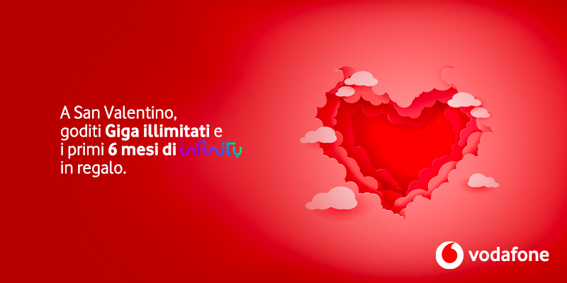 Vodafone regala Giga illimitati per San Valentino