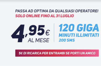 Optima Mobile, fino al 31 Luglio 120GB a 4.95€ da tutti i gestori