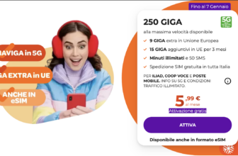 WINDTRE: 250GB a soli 5.99€ con portabilità