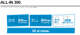 3 All-in 300: 300minuti, 300sms e 3GB di internet a 5€ al mese