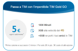 TIM Gold Go attivabile dai clienti 3: 1000 minuti e fino a 6GB da 5€