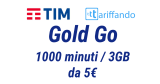 TIM Gold Go: 1000 minuti e 3GB a partire da 5€